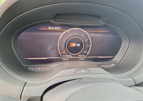 Audi S3 cena 123000 przebieg: 133600, rok produkcji 2016 z Warszawa małe 704